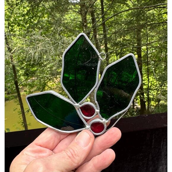 Vintage Lot Of 6 Stained Glass Christmas Suncatchers See Photos -S1C - Picture 8 of 11